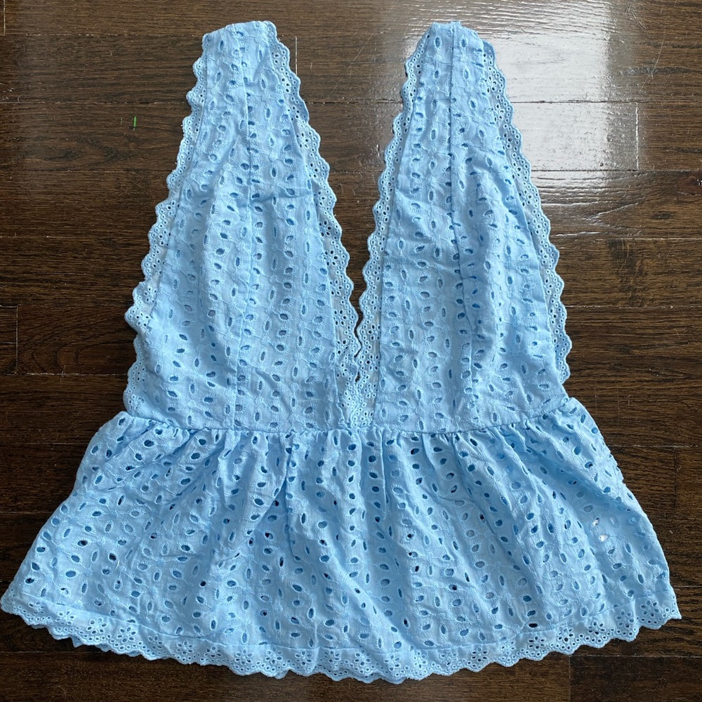 sky blue lace top